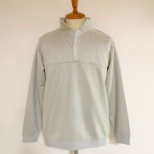 Suede Knit Stand Snap Pullover　Ivory