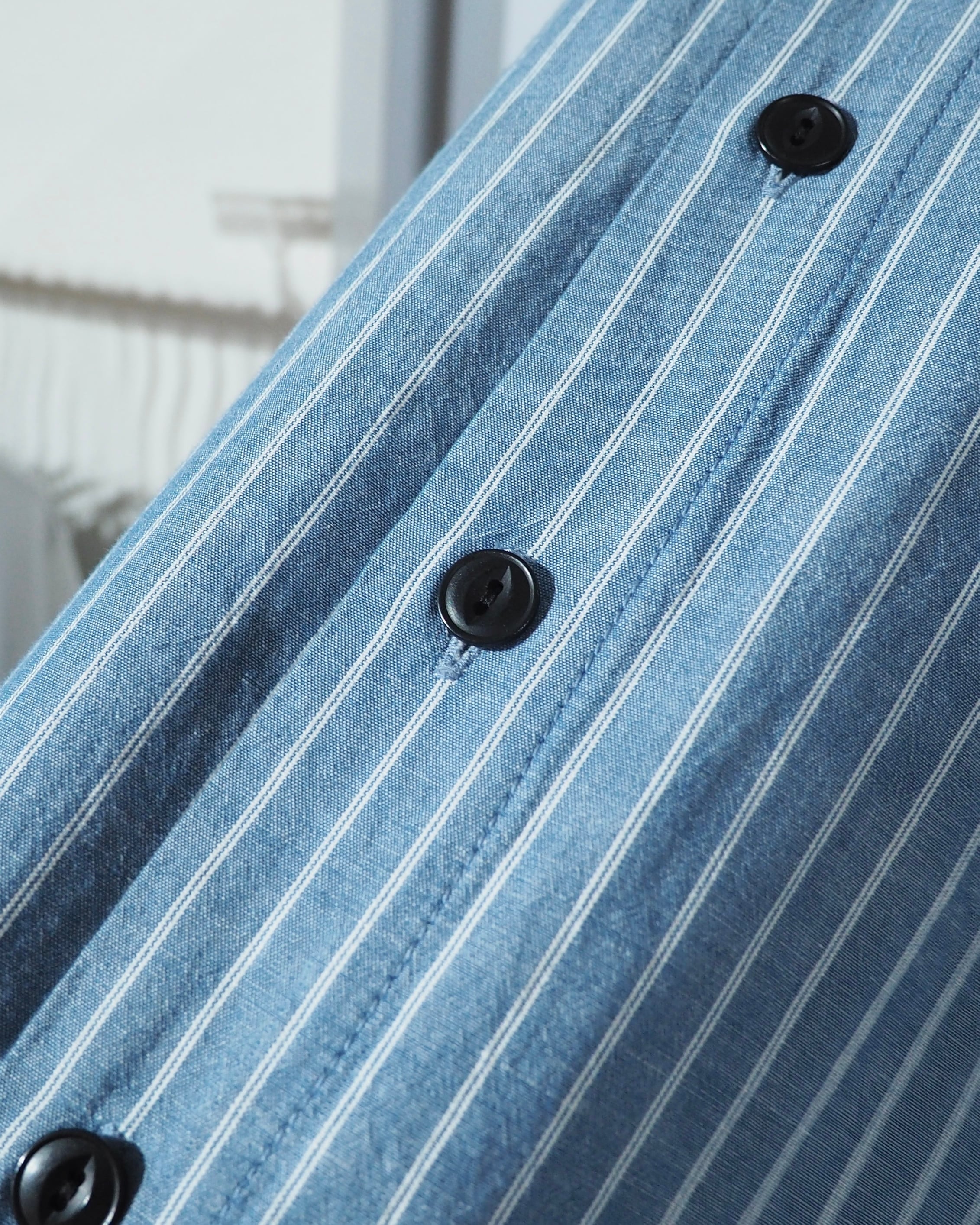 ” Advantage cycle × JIEDA - 再構築 ” Over silhouette Stripe switching shirt