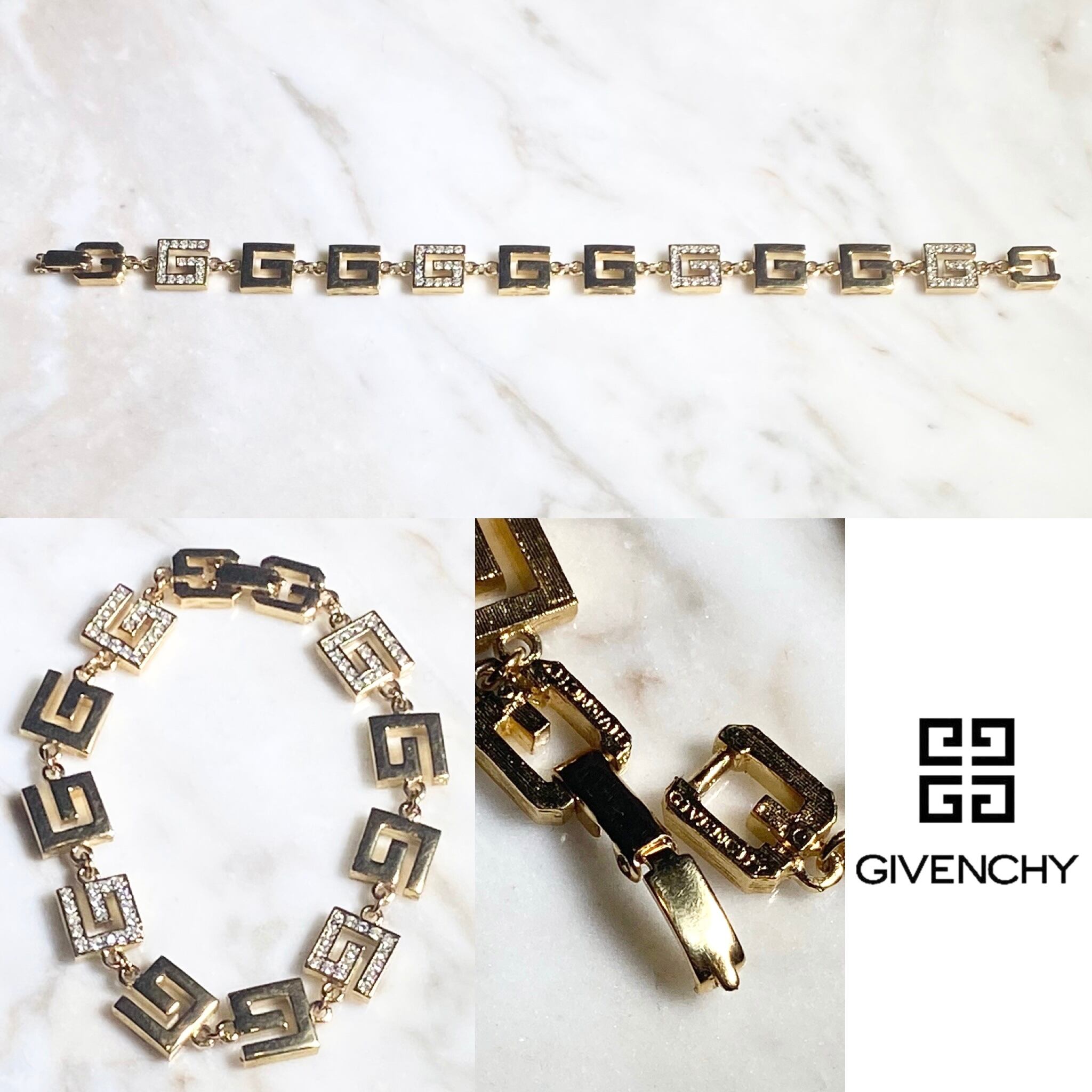 vintage GIVENCHY gold color metal G logo link bracelet | NOIR ONLINE  powered by BASE