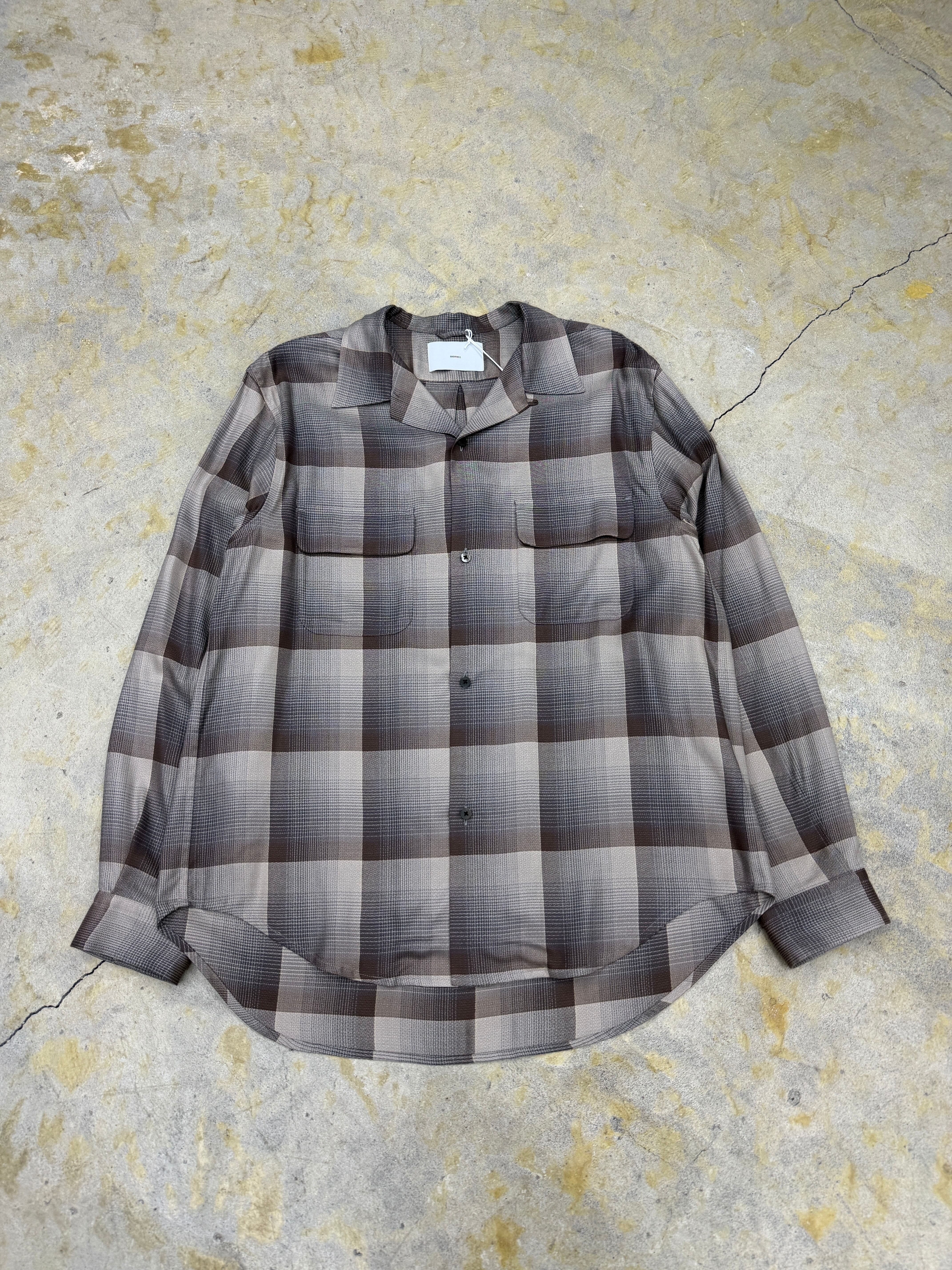 SUGARHILL | OMBRE OPEN COLLAR SHIRT | ECRU×GRAY | HOWDAY