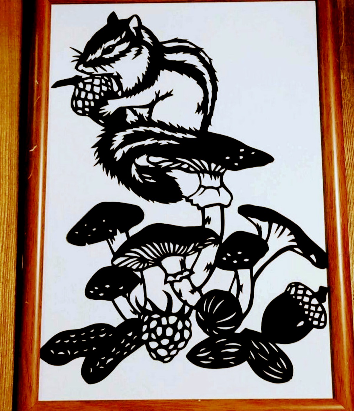 切り絵 リスさんとキノコ | Miyu工房 Paper Cutting