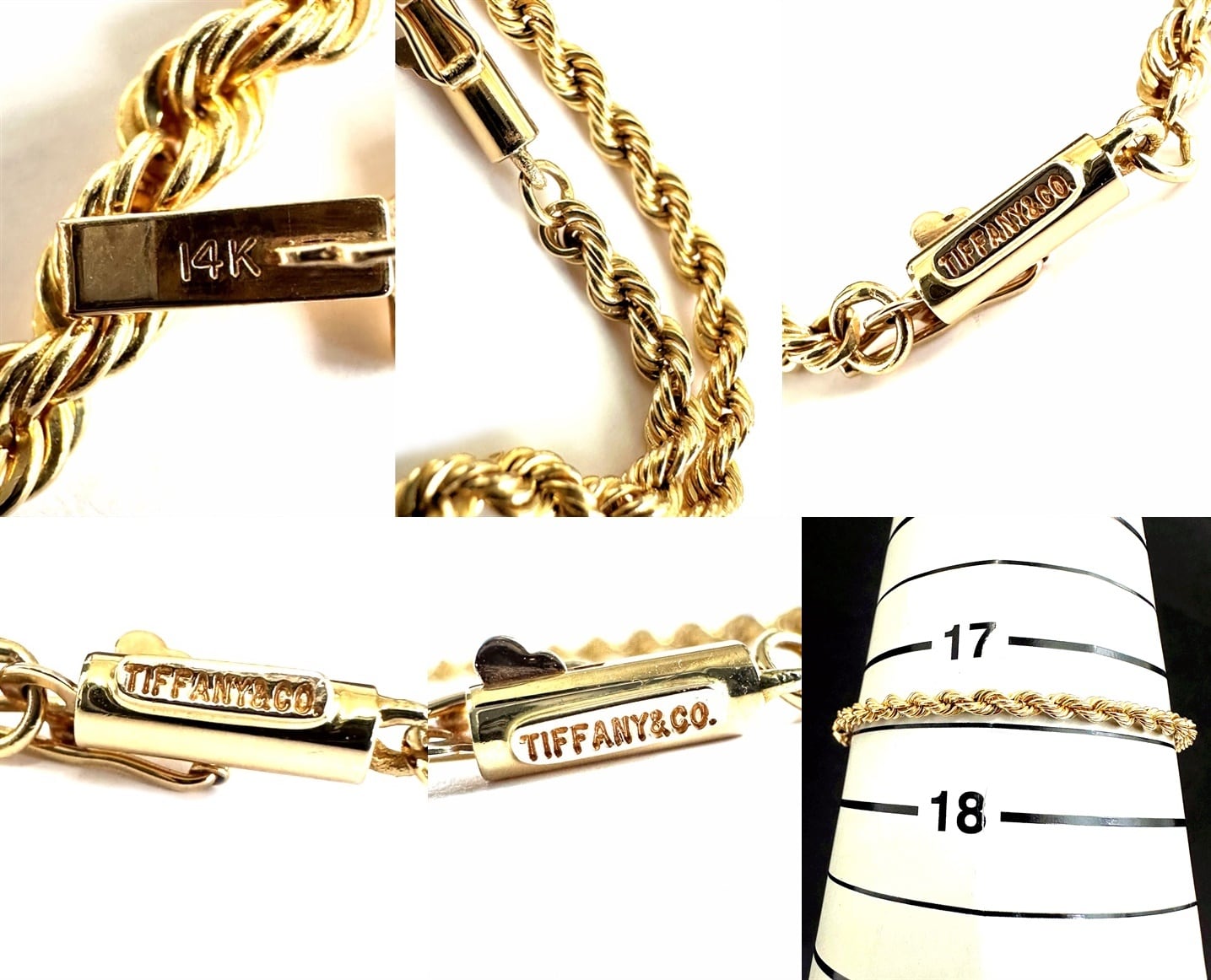 TIFFANY ティファニー K14 YG ゴールド ツイスト チェーン TIFFANY ティファニー K14 YG ゴールド ツイスト チェーン