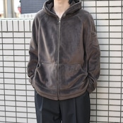 arm pocket design fur zip up hoodie