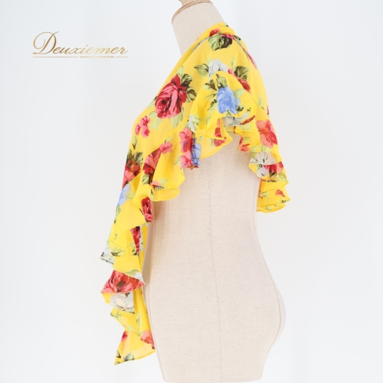 フラメンコ 衣装 シージョ イエローピキージョ イエロー系 レッド系 ピンク系 黄色 オレンジ 赤 ピンク 花柄 フリル 軽い 薄い 装飾 小物 軽量シージョ フラメンコ小物 花模様 ダンス衣装 コスチューム