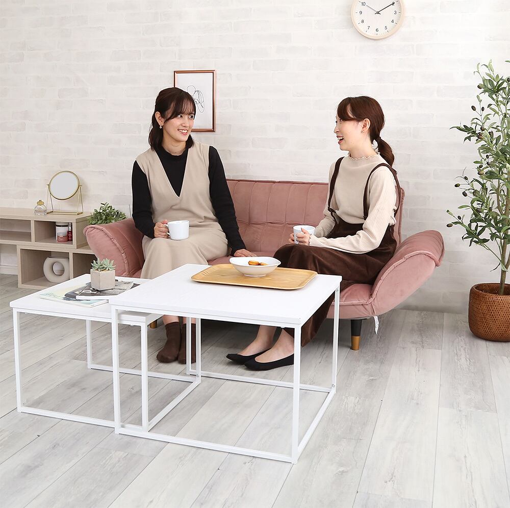 全5色】大人かわいい14段階リクライニングベロアカウチソファ(2人掛け