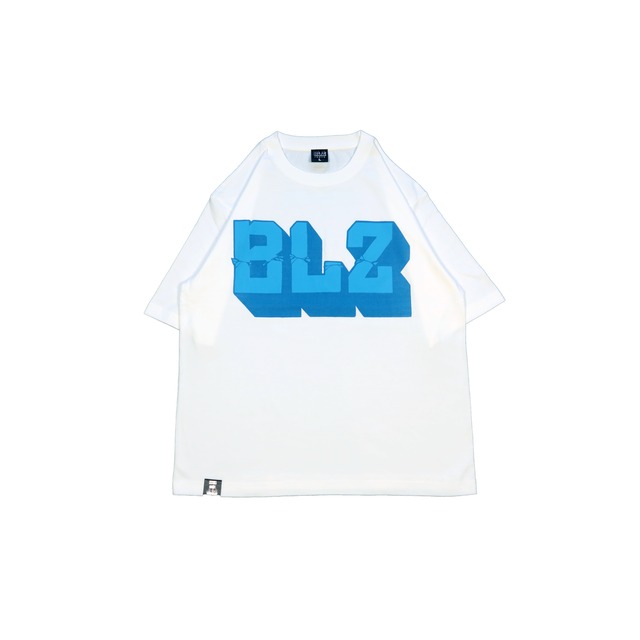 BLOCK "BLZ" BIG T-Shirt [WHITE/LIGHT BLUExBRIGHT BLUE]