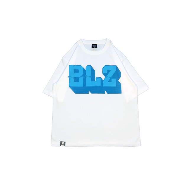 BLOCK "BLZ" BIG T-Shirt [WHITE/LIGHT BLUExBRIGHT BLUE]