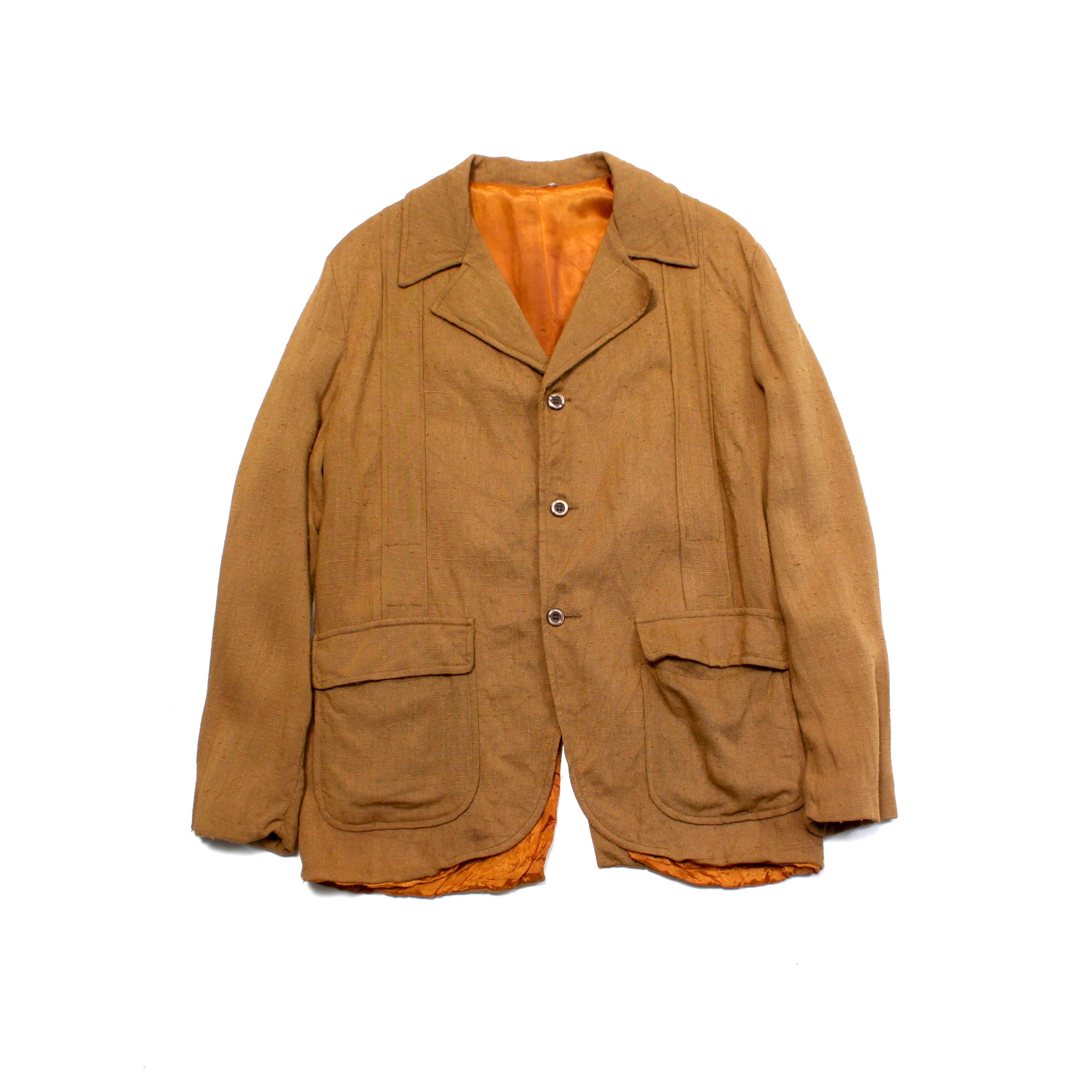 0404. 1950's berkray nassau jacket マスタードイエロー 絣ネップ