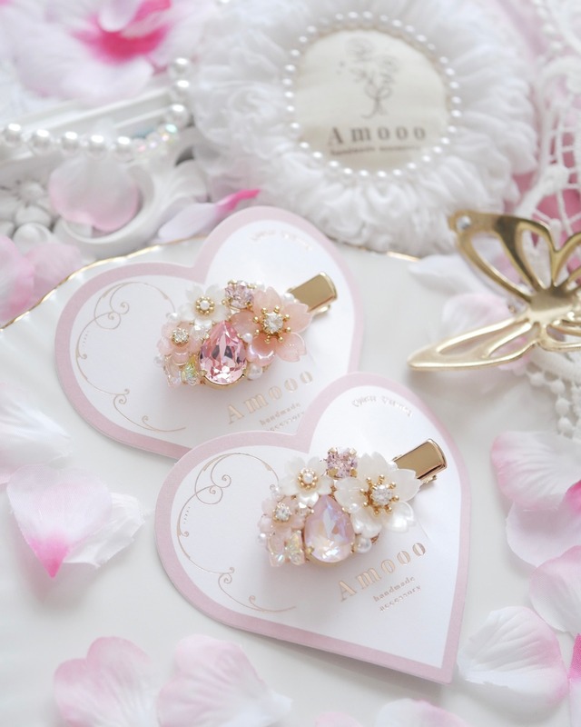 8206 さくらブルームビジューヘアクリップ