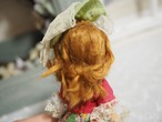 ブルーアイ・パッチワーク柄スカート　珍しい黒ブーツ　「Nancy Ann Story Book Doll」（フェルト・レース破れあり） 画像10