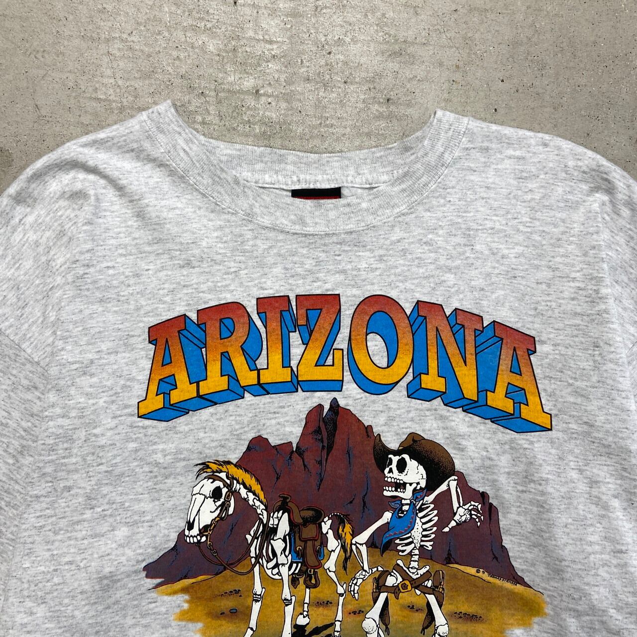 90年代 USA製 ARIZONA アリゾナ スーベニアプリントTシャツ 骸骨
