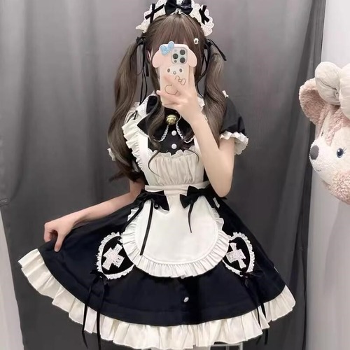ゆめかわ♡十字架刺繍付きメイド服セット　kos49★