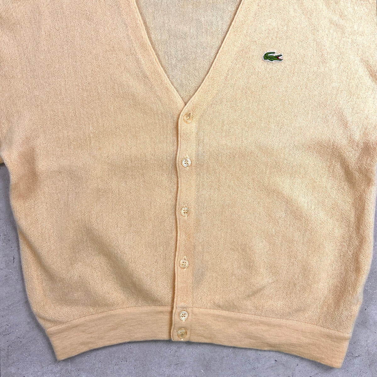 80年代 フランス製 LACOSTE ラコステ ウールニットカーディガン メンズ