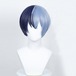 【S8552】 コスプレ耐熱ウィッグ ネイビーブルー パステルブルー ハーフ 2トーン ショート ウィッグ ★プロジェクトセカイ プロセカ/青柳冬弥 等 ★受注品★