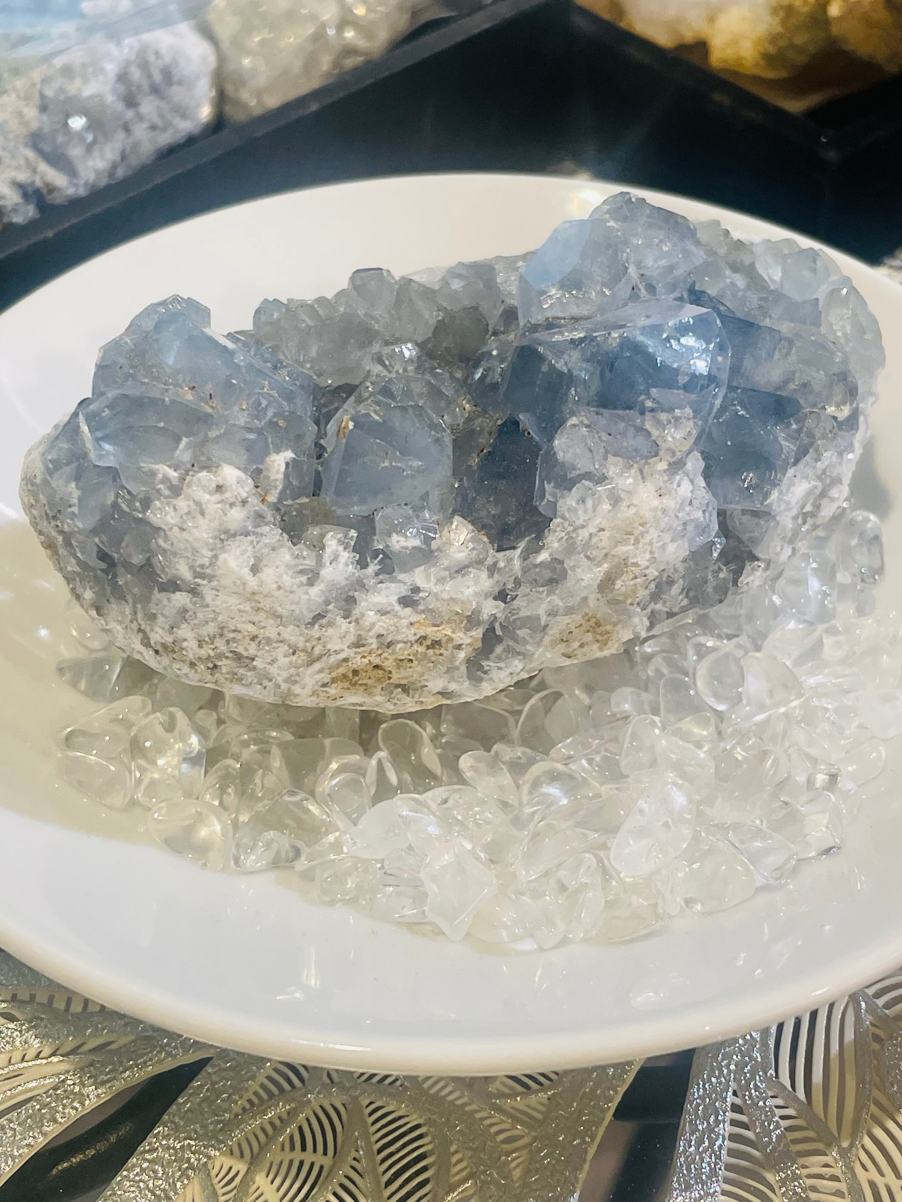 優しいブルーが放つ癒しと浄化力！【セレスタイト】クラスター㉒