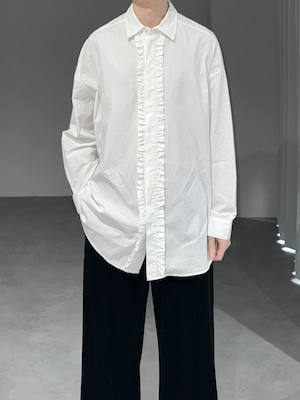 frill shirt / white