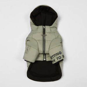 ZIP UP PUFFER SKI JACKET WITH HOOD(Green) / OVER GLAM