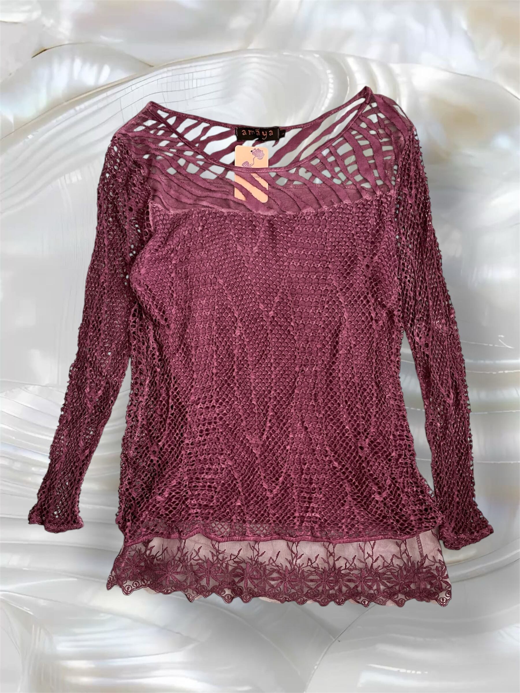 00s Italy VTG sheer long sleeve tops