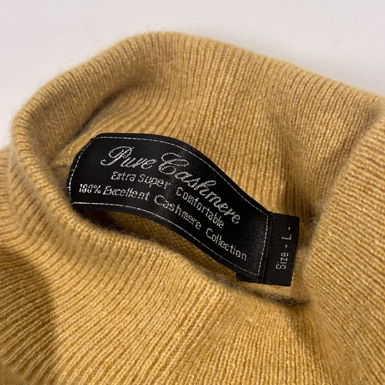 カシミヤ100% Cashmere カシミヤ ニット セーター L/イエローベージュ系 メンズ