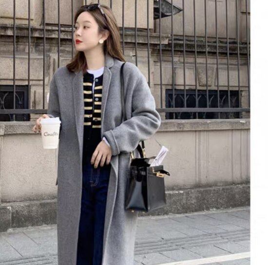 チェスターコート レディース 秋 冬 ロング丈 ウール混 冬コート 羽織