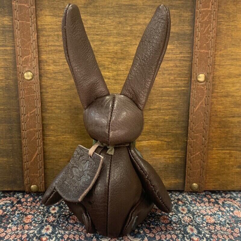 ジビエレザー鹿革ベルラビ★端革を使ってアップサイクル「ベルズラビット」写真の1点販売です　オールダークブラウン