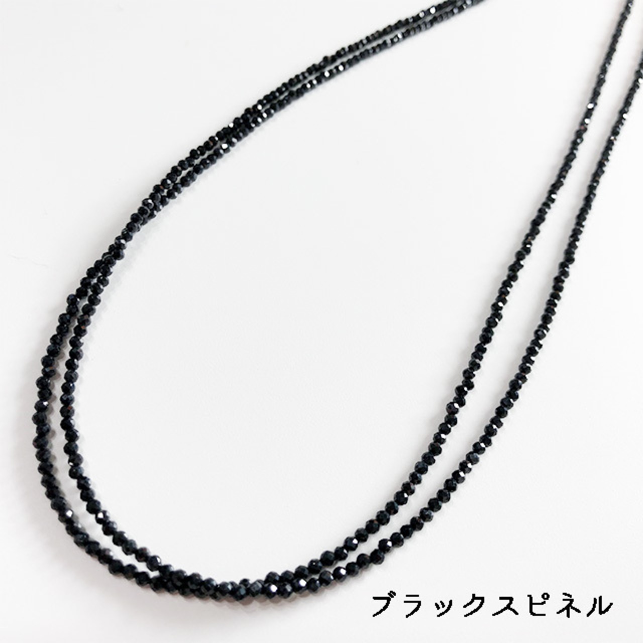 SV金具　シンプルなチェーンネックレス！ 天然石2連シンプルネックレス 40cm 10000143