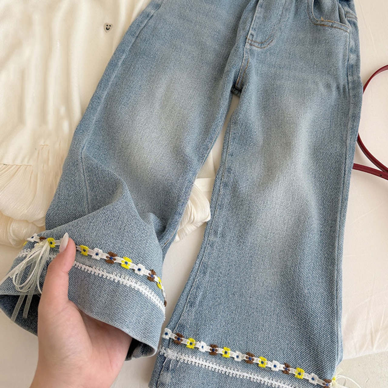 春リボンつきジンズ