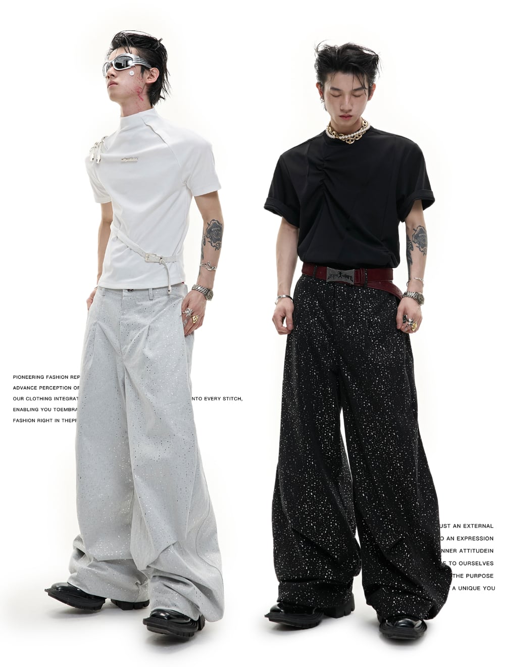 Argue Culture パラシュートカーゴパンツ バルーパンツ ラメ入り