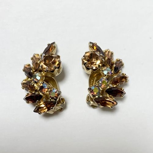 Vintage 2 Tone Amber Bijoux Earrings