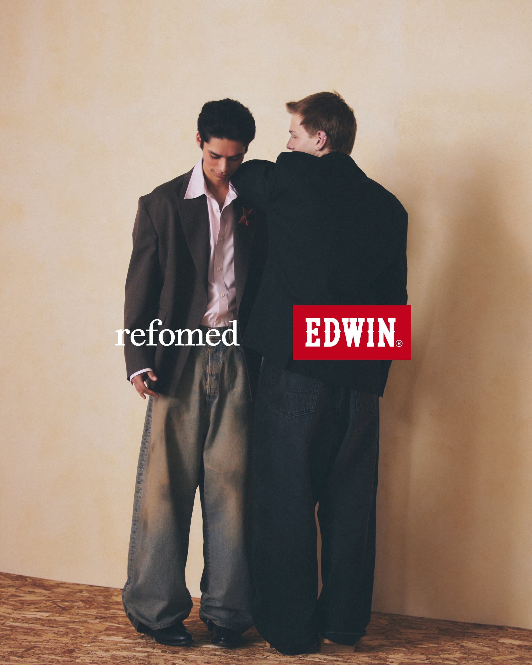 refomed 】FRESH MAN DENIM WIDE PANTS by EDWIN