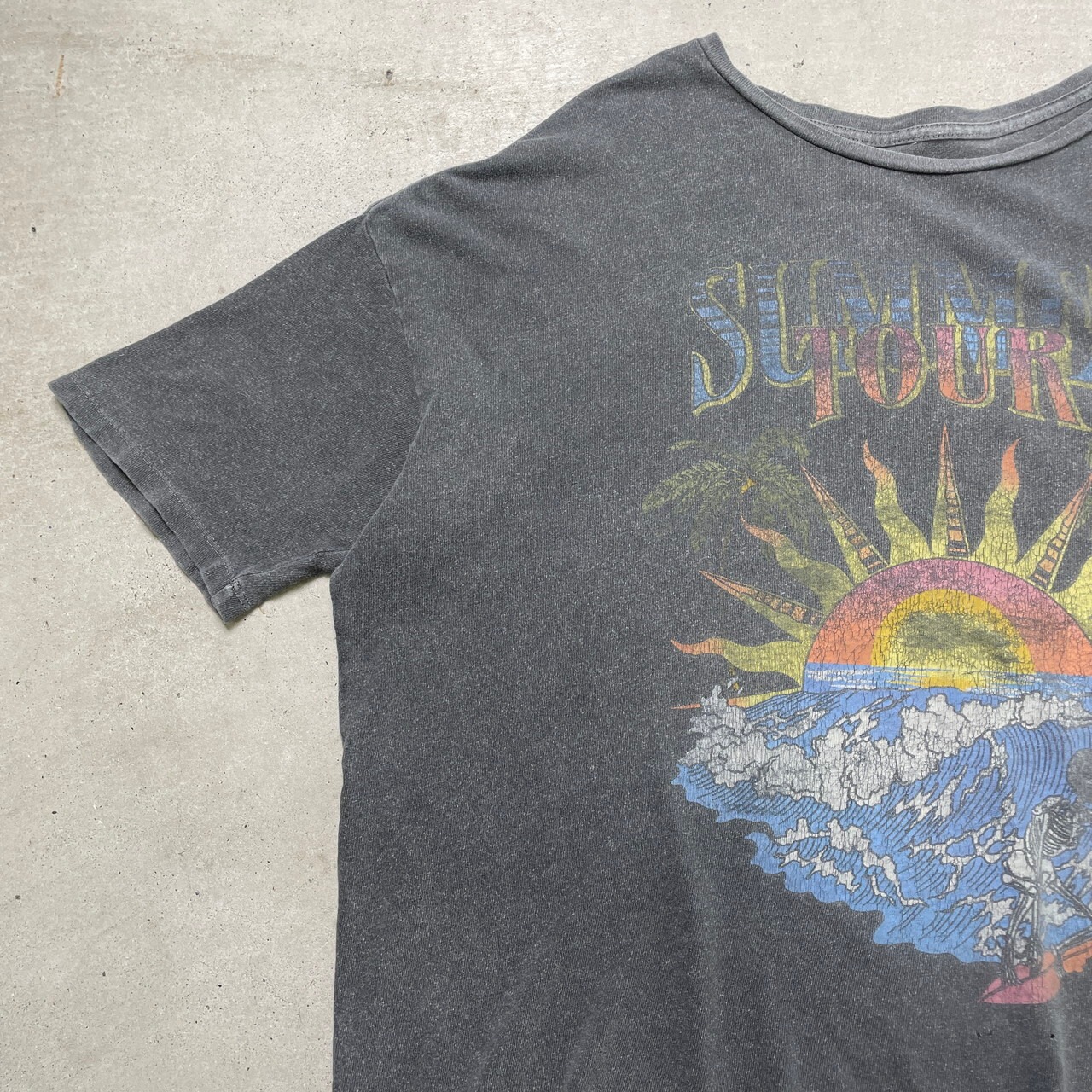 BILLABONG サーフプリントTシャツ メンズ2XL相当 古着 スカル ドクロ 