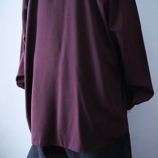 "刺繍" bordeaux one-tone design fry-front minimal shirt