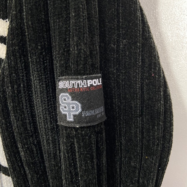 『送料無料』SOUTHPOLE サウスポール　リブ編みボーダースタンドネックスウェット　M