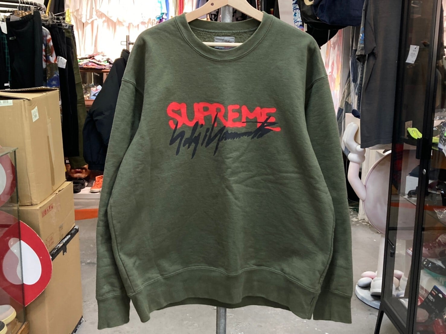 L Supreme Yohji Yamamoto Crewneck Olive - パーカー