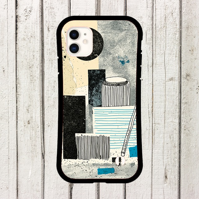 受注生産 iPhoneケース 建物と紙片の都市コラージュ｜ZINEコラージュ ZINE044A