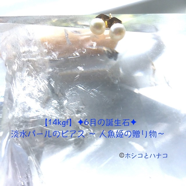【14kgf】✦6月の誕生石✦ 淡水パールのピアス ～ 人魚姫の贈り物～