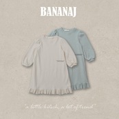 韓国子供服 / BANANA J / 26Autumn / レターリング ワッフルワンピース / 秋服 / キッズ *XS~JS*