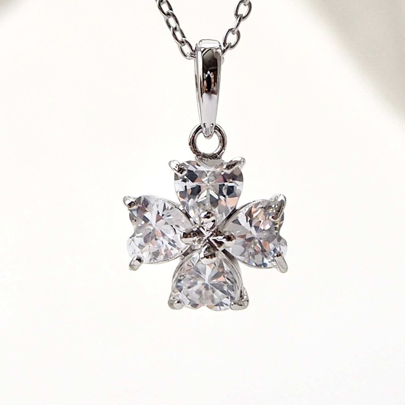 clover cross happiness necklace✴︎ silver925 四葉のクローバーの