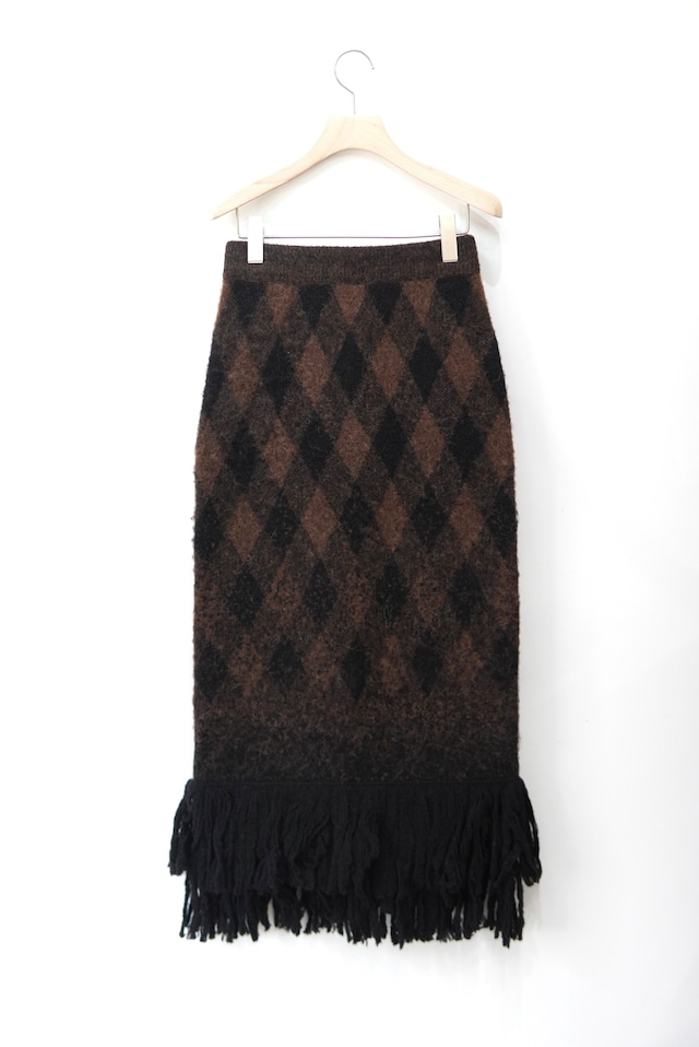 OPEN SESAME CLUB / Gradation Check Knit Skirt