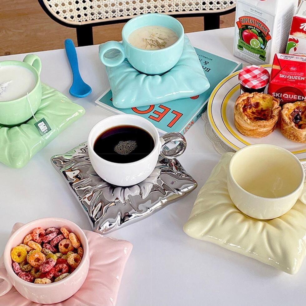 cushion cup saucer set 5colors / クッション コップ ソーサー セット