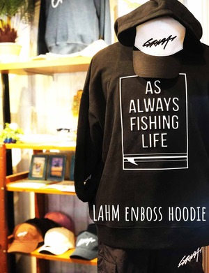 【秋冬マストアイテム】【さり気なく主張するパーカー】LAHM emboss hoodie/エンボスフーディー　LAHM/エルエーエイチエム