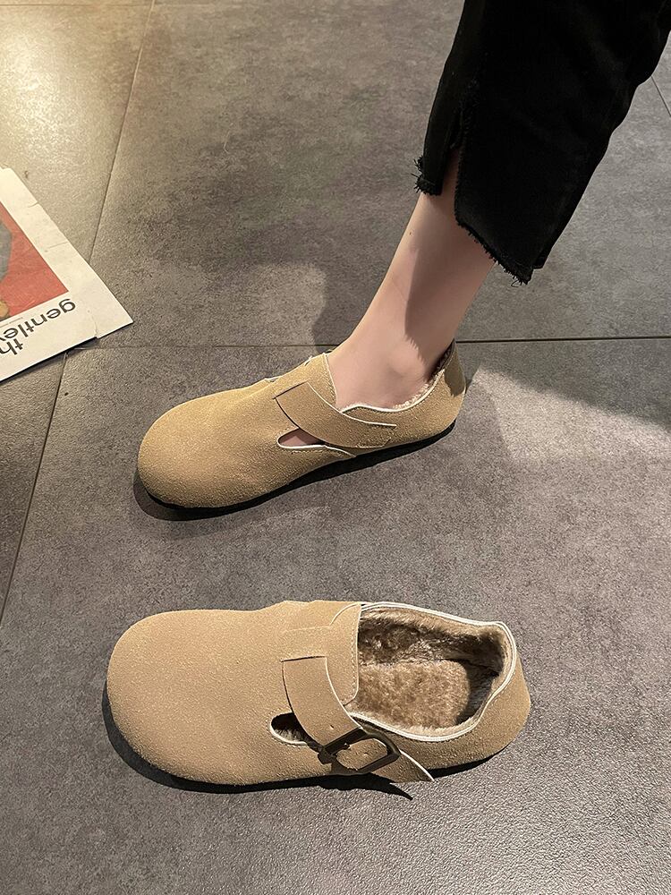 シングルウィンター 靴 シューズ ミュール ふわふわ 冬物 部族の婦人靴60368683671