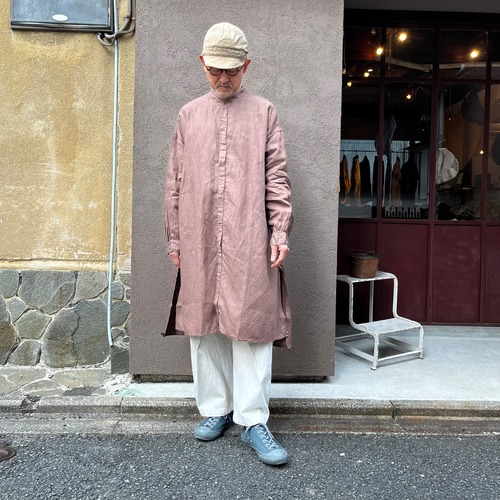 MITTAN　SH-85DC やわらか大麻ロングシャツ（草木濃染）　栃の実（濃）