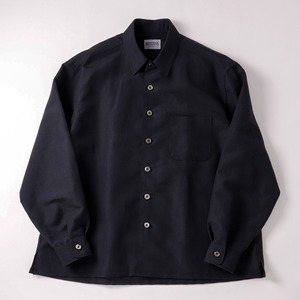 【新品】MINTENS 1950s vintage wool shirts Black made in Italy fabrics made in JAPAN／ イタリア製  ヴィンテージ生地 ウール シャツ ブラック オリジナルブランド 1950年代シルエット サイズ①