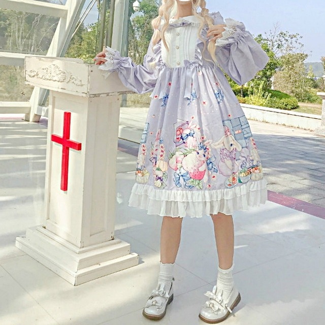 森の仲間たち ライトロリータワンピース 4色 M216 Magical Peach まじもも