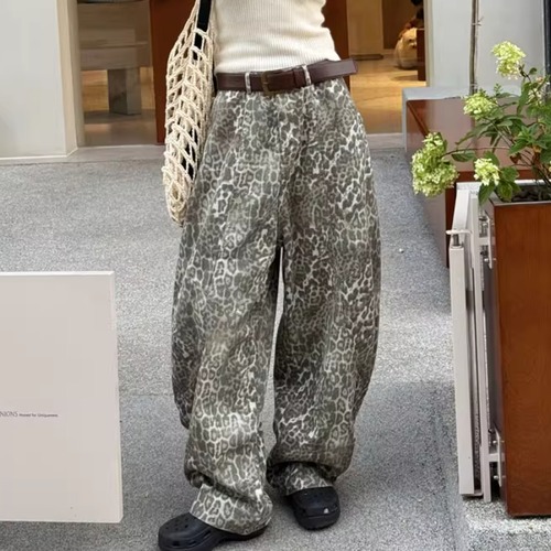 レオパードワイドレッグパンツ ・19896