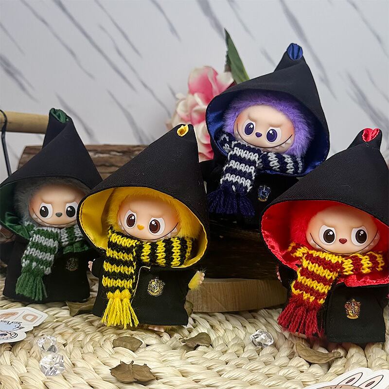 Labubuラブブ 4.0シリーズ 10cm用 魔法使いコスチューム マント&マフラーセット ハリーポッター風 かわいい 着せ替えコスチューム ドール衣装
