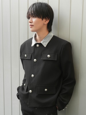 【ALUDE SELECT】layered denim collar jacket