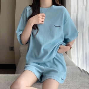 ルームウェア セットアップ Tシャツ ショートパンツ 上下セット レディース 春夏 韓国 おしゃれ きれいめ 大人 シンプル カジュアル リラックス ゆったり 部屋着 大人可愛い 大人女子