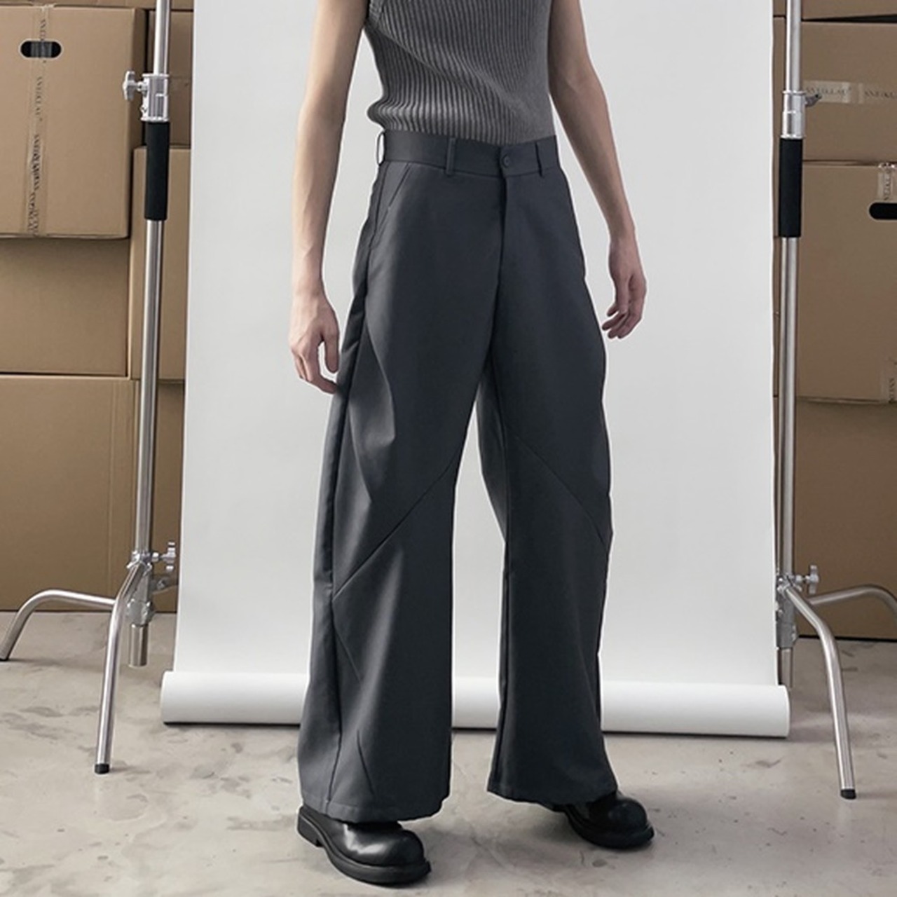 パネルルーズカジュアルスーツパンツ　928